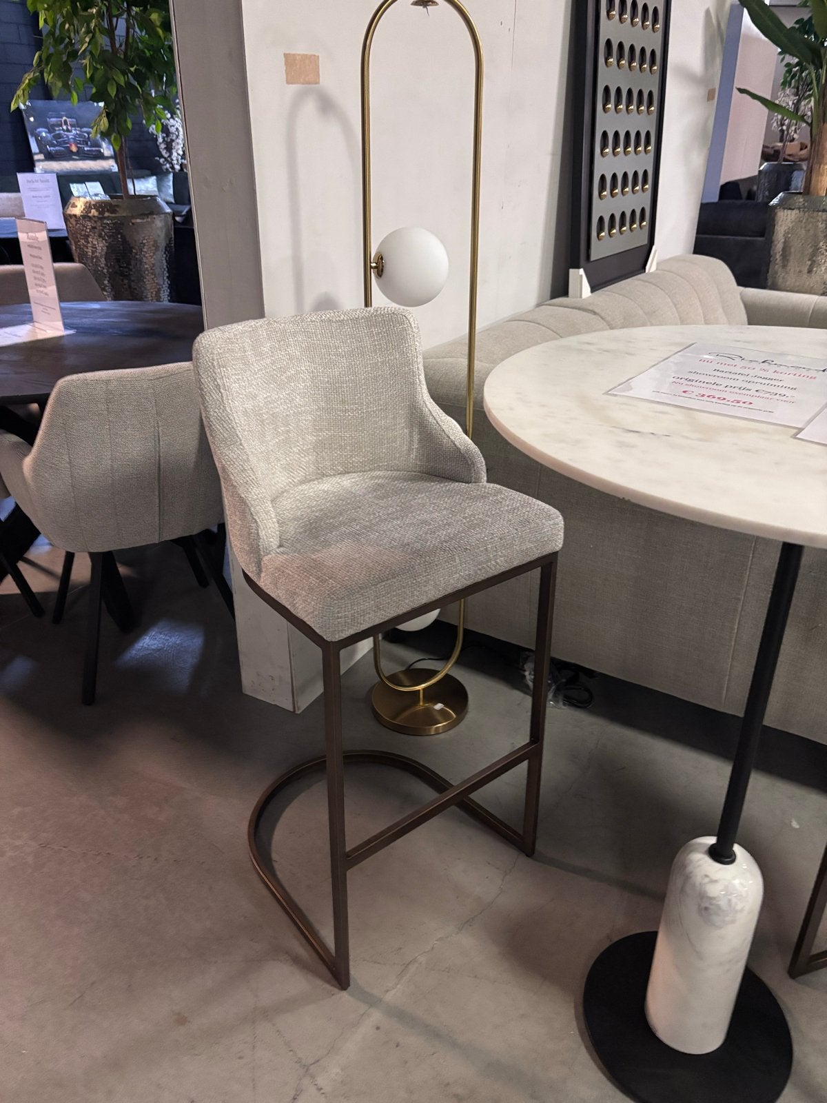 Richmond Interiors Bolton Naturel Barstoelen (2 stuks), Ophalen, Zo goed als nieuw, 90 cm of meer, Metaal