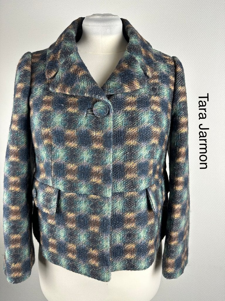 Tara Jarmon Trenchcoat 68% wol (mt: 42) 9,3/9123, Kleding | Dames, Tara Jarmon, Beige, Maat 42/44 (L), Ophalen of Verzenden