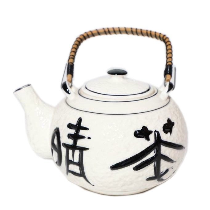 THEEPOT Oosters design - Chinees/Japans met bamboe handvat, Antiek en Kunst, Ophalen of Verzenden