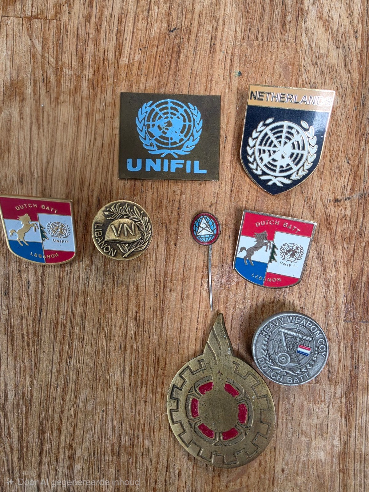 Collectie Unifil pins en emblemen. Libanon. 5., Verzamelen, Ophalen of Verzenden, Landmacht, Nederland, Embleem of Badge