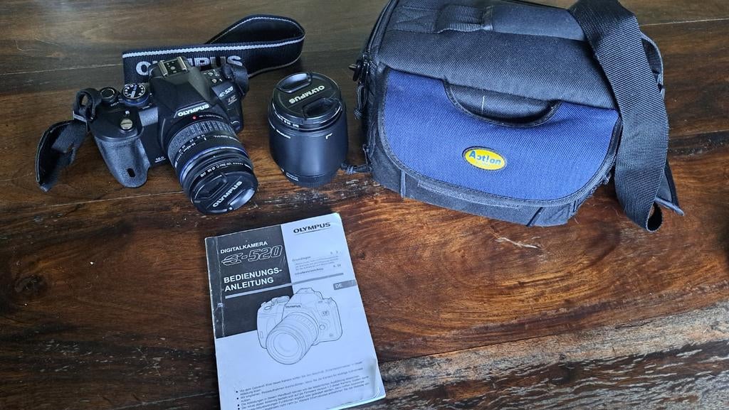 Olympus E-520 Spiegelreflexcamera met 2 lenzen en tas, Audio, Tv en Foto, Fotocamera's Digitaal, Gebruikt, Spiegelreflex, Verzenden