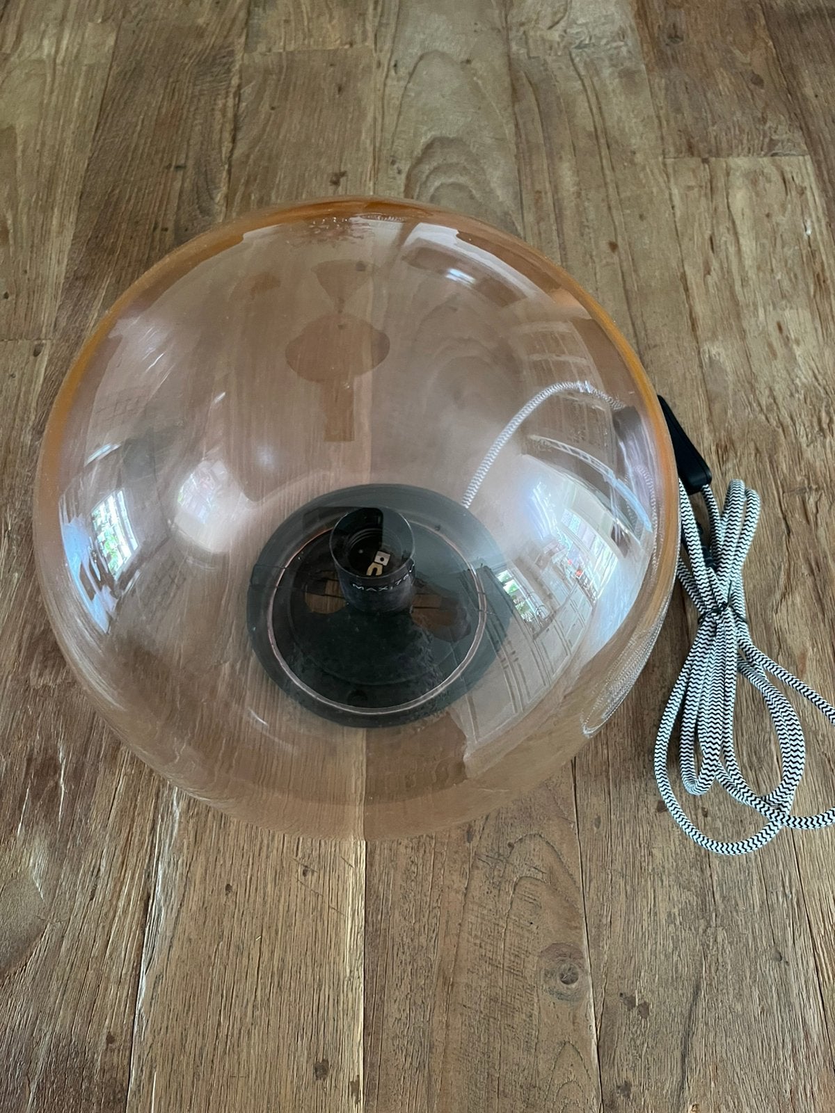 Ikea Fado glazen bollamp, Roze, Zo goed als nieuw, Glas, Ophalen of Verzenden