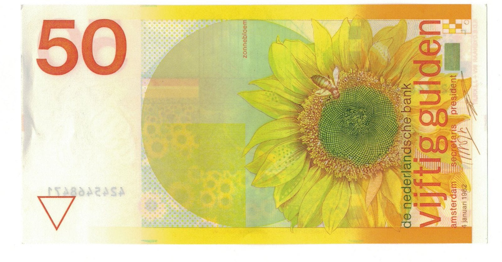 50 gulden Zonnebloem uit 1982, Postzegels en Munten, Bankbiljetten | Nederland, Ophalen of Verzenden, 50 gulden