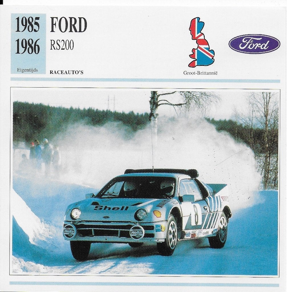 Autokaart ma721 ford rs 200 ( 1985 - 1986 ), Ophalen of Verzenden, Zo goed als nieuw, Auto's