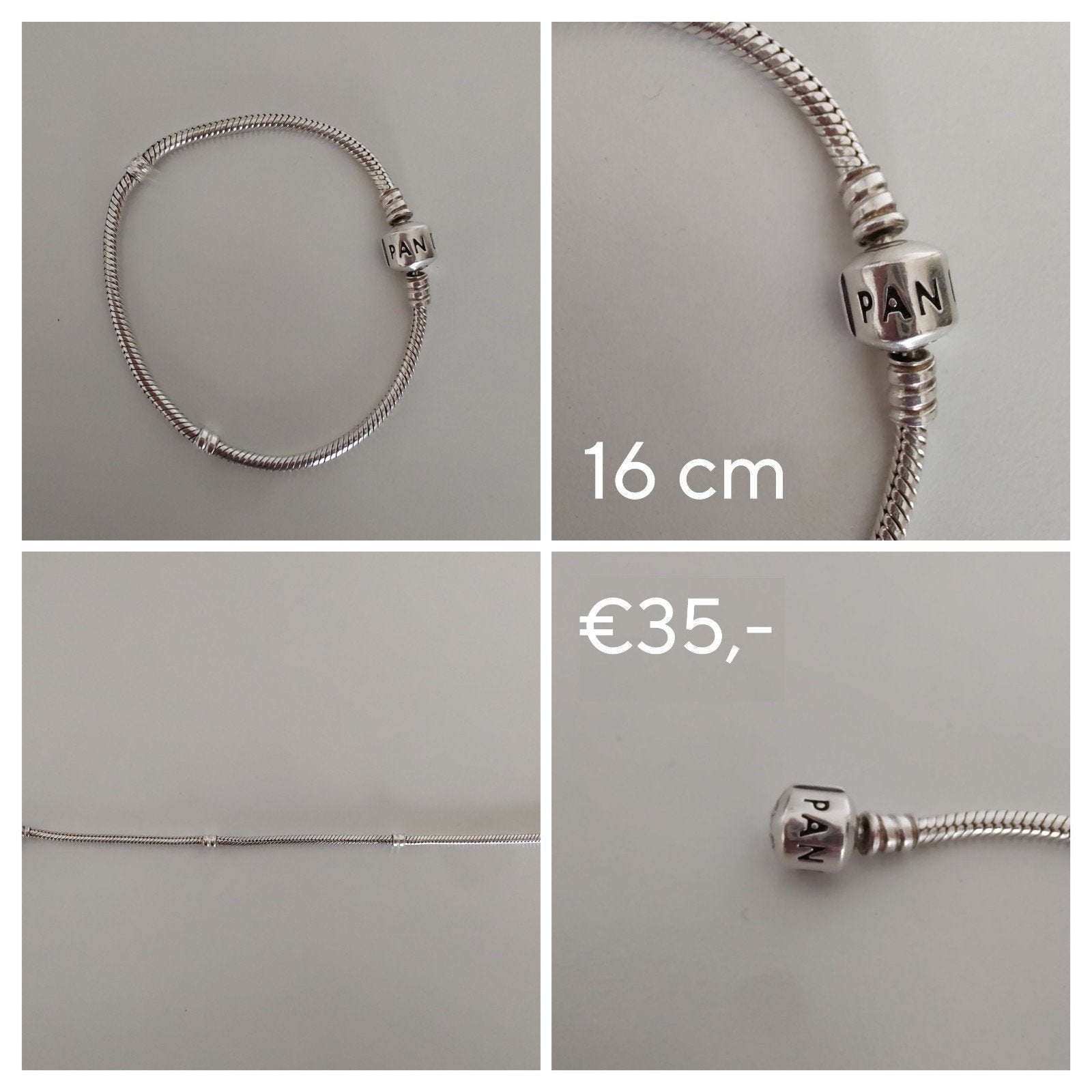 Pandora armband 16cm, Ophalen, Zo goed als nieuw, Zilver, Pandora