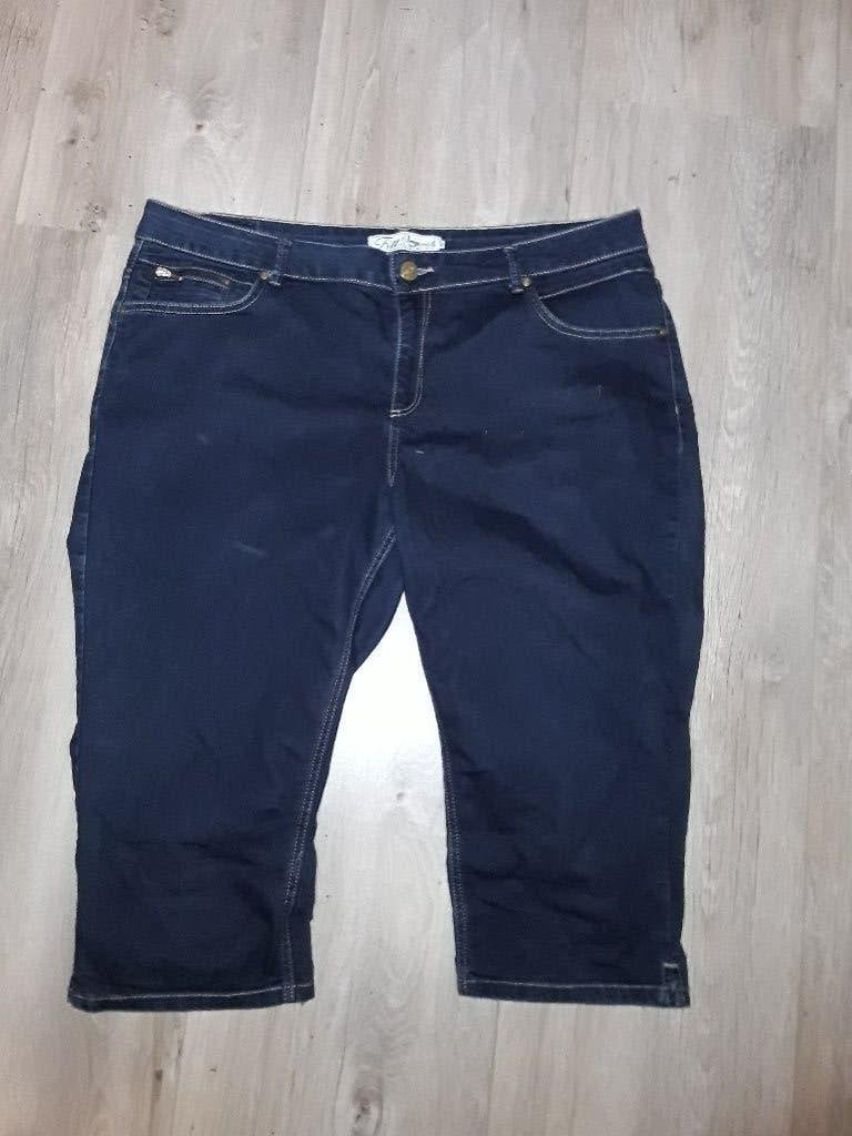 Miss Etam Donkerblauwe Driekwart Spijkerbroek Maat 46, Blauw, Overige jeansmaten, Ophalen of Verzenden, Zo goed als nieuw