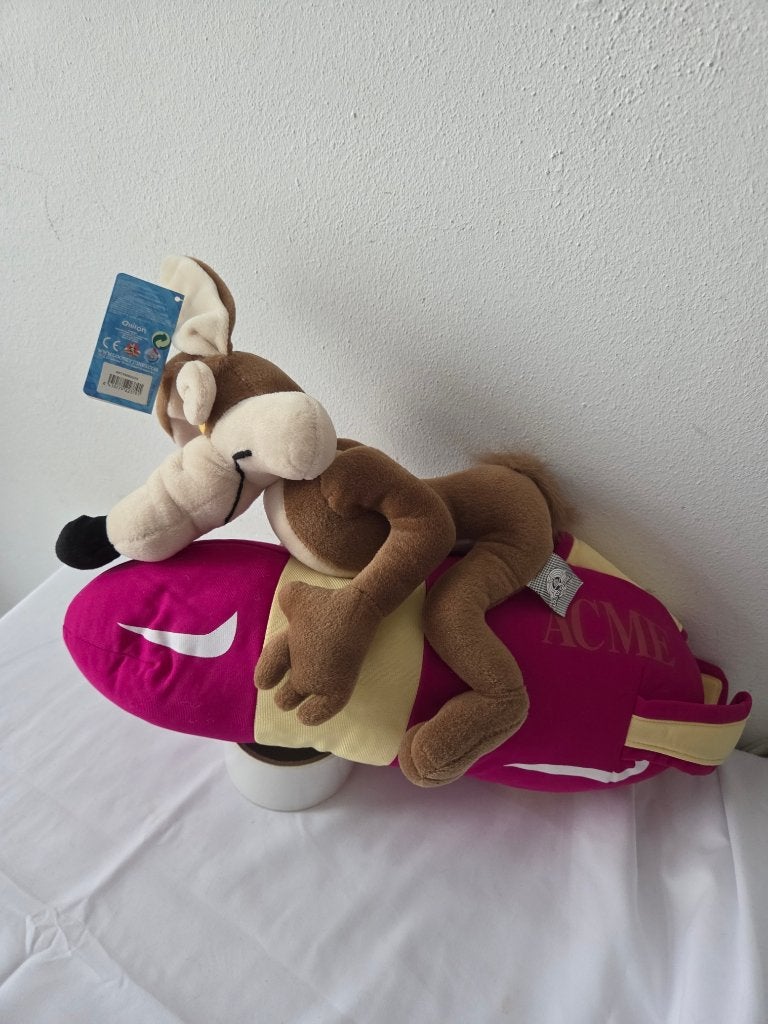 Wile E Coyote ACME rocket knuffel Quiron 2005 Looney Tunes, Ophalen of Verzenden, Zo goed als nieuw, Overige typen