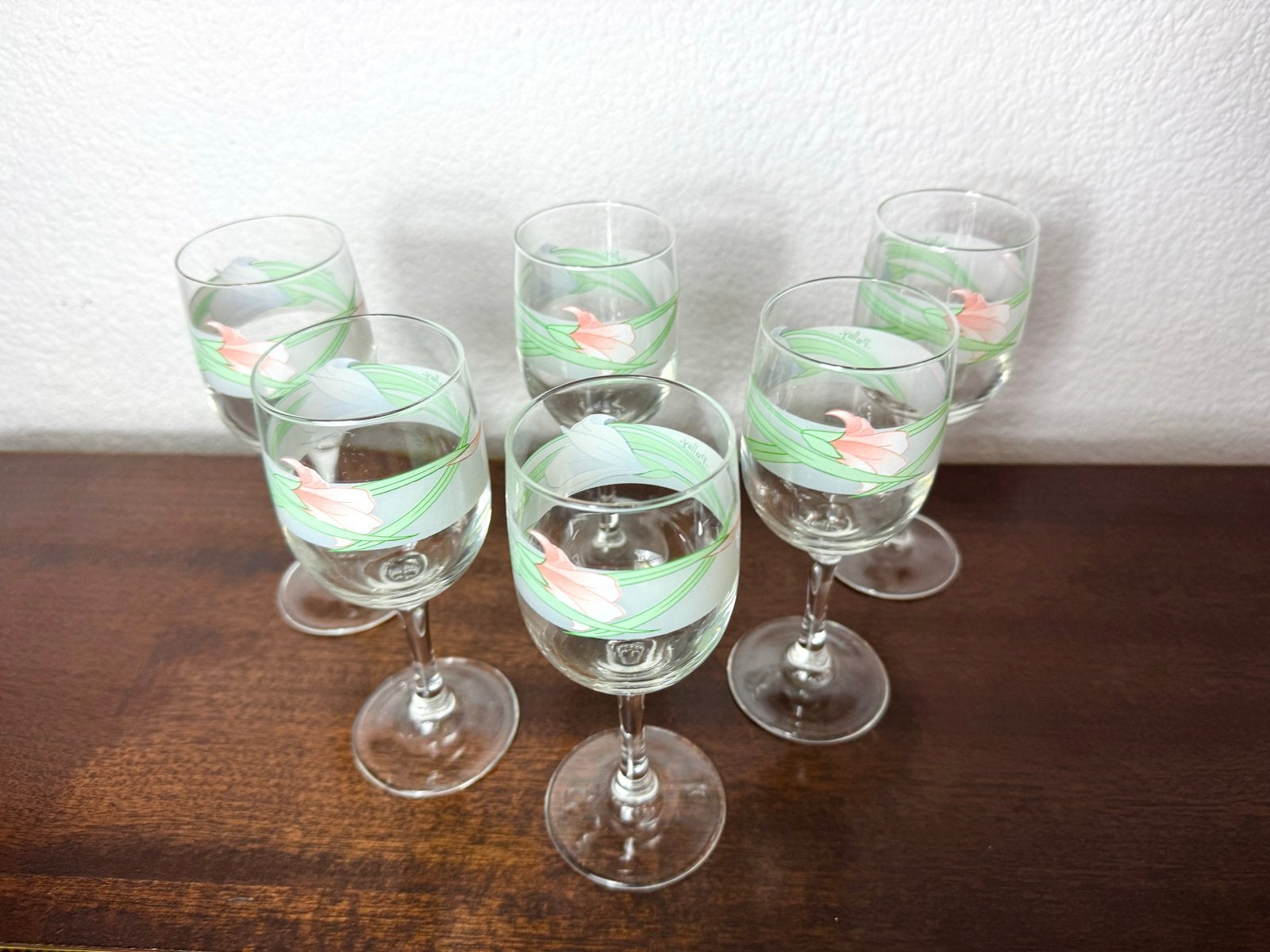 Vintage Palluy Luminarc Wijnglazen - Set van 6, Ophalen of Verzenden
