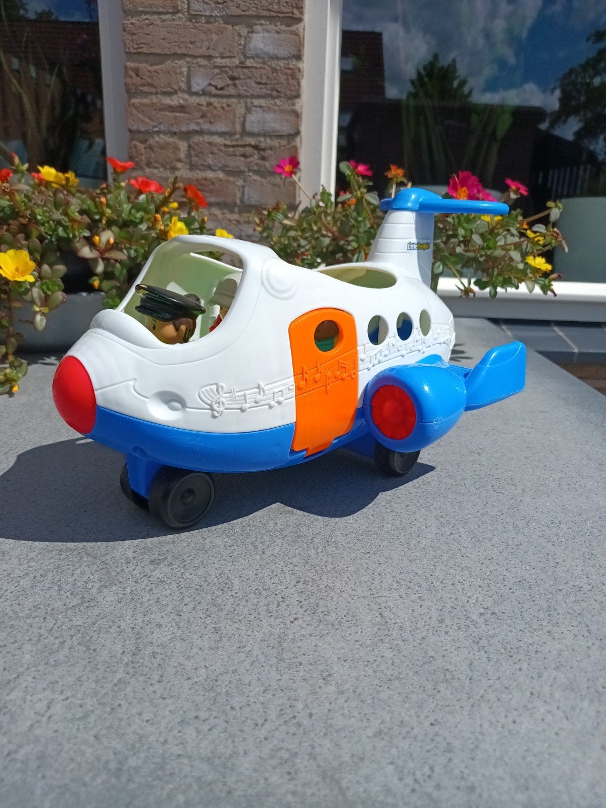 Little People vliegtuig met geluid en 4 poppetjes, Ophalen of Verzenden, Gebruikt
