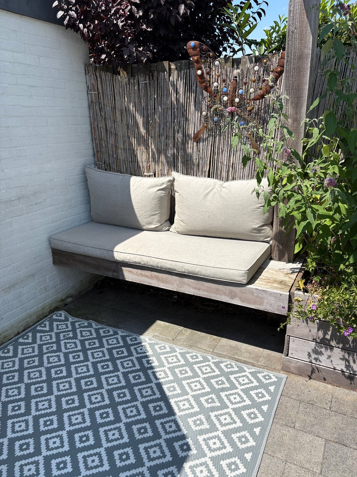 Kussen set 2 rug kussens 1 Matras kussen, Ophalen, Zo goed als nieuw, Overige materialen