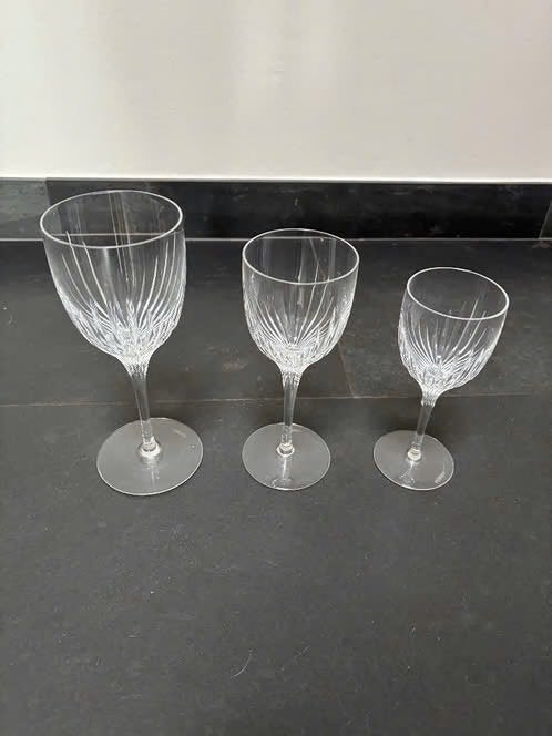 18 JG Durand Kristallen Wijnglazen - Weinig gebruikt vintage, Antiek en Kunst, Ophalen