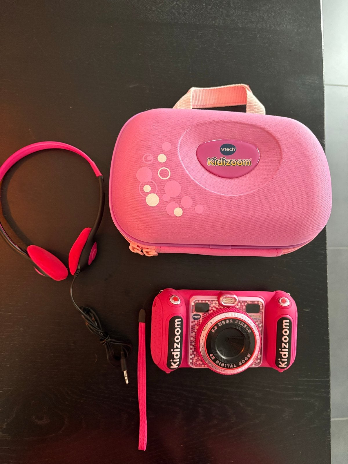 VTech Kidizoom Duo DX kindercamera met koptelefoon en tas, Ingebouwde flitser, Gebruikt, Ophalen of Verzenden, Kindercamera