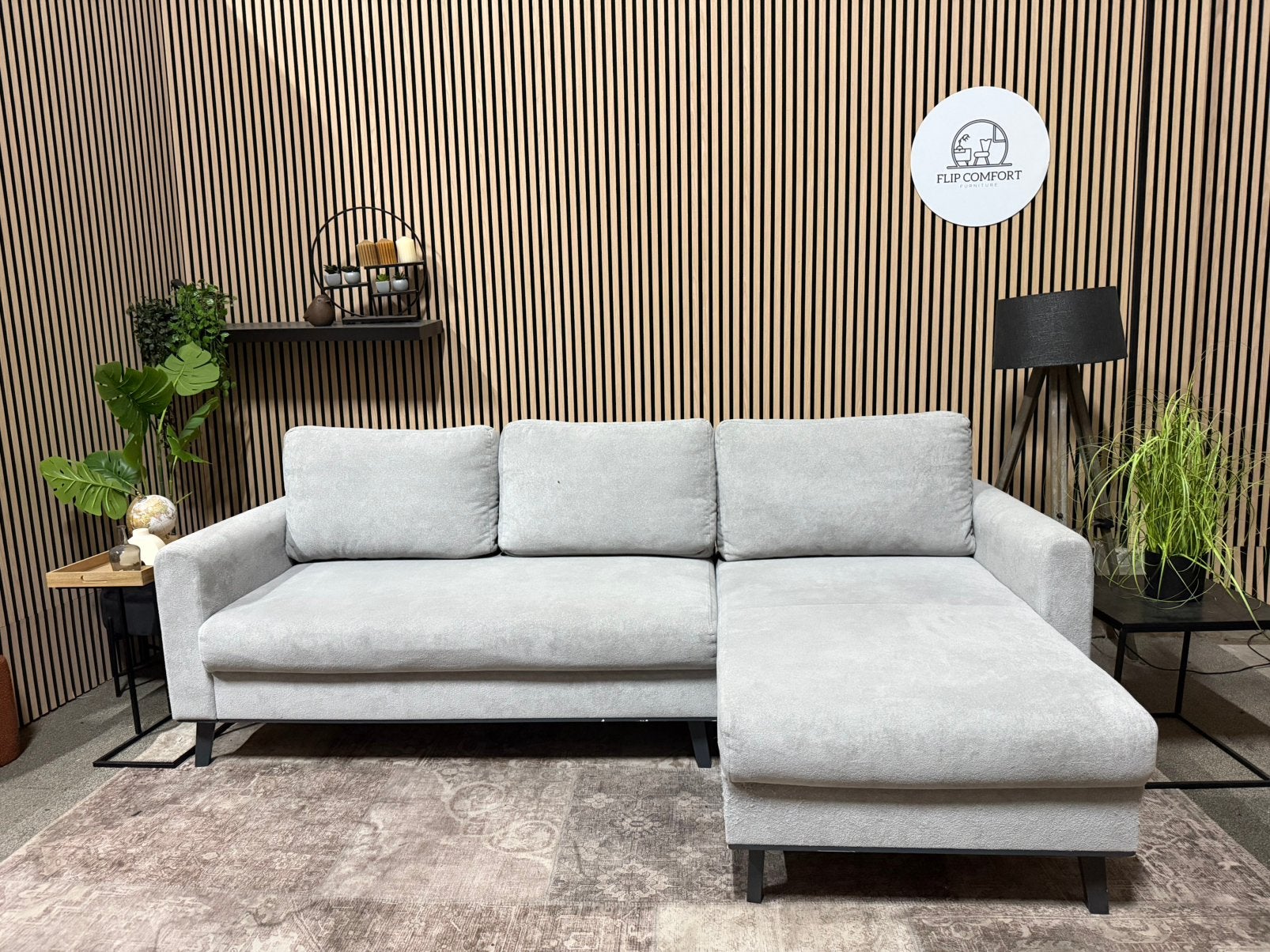 “GRATIS LEVERING” Grijze hoekbank! 243x150, 125 tot 150 cm, Hoekbank, Riet of Rotan, Ophalen of Verzenden