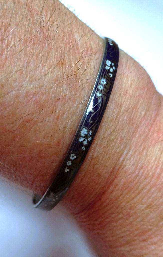 Michaela Frey team armbandje emaille zwart - floraal patroon, Sieraden, Tassen en Uiterlijk, Verzenden, Gebruikt, Zwart, Overige materialen