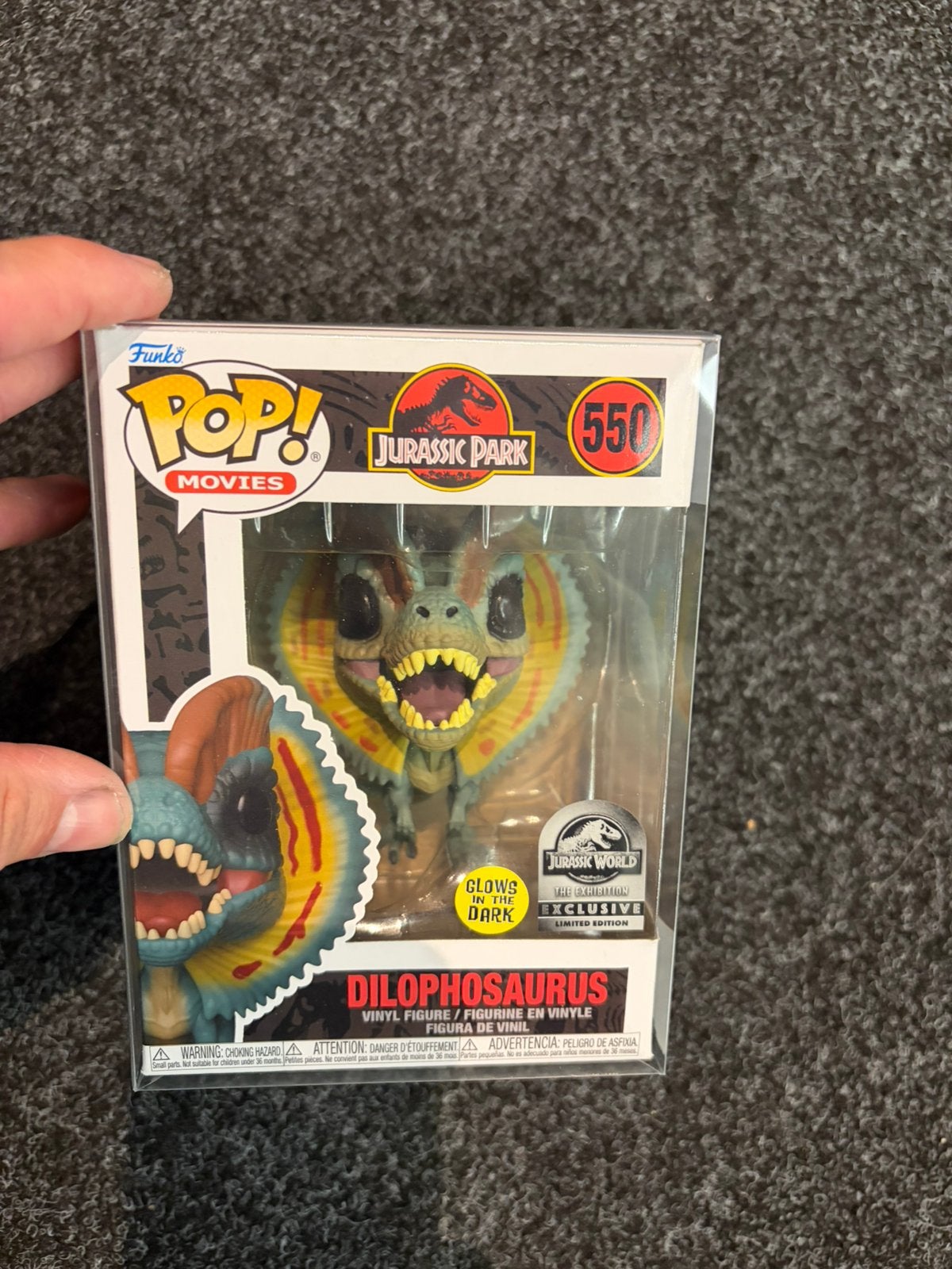 Funko Jurassic Park Dilophosaurus glow in the dark 550, Ophalen of Verzenden, Zo goed als nieuw