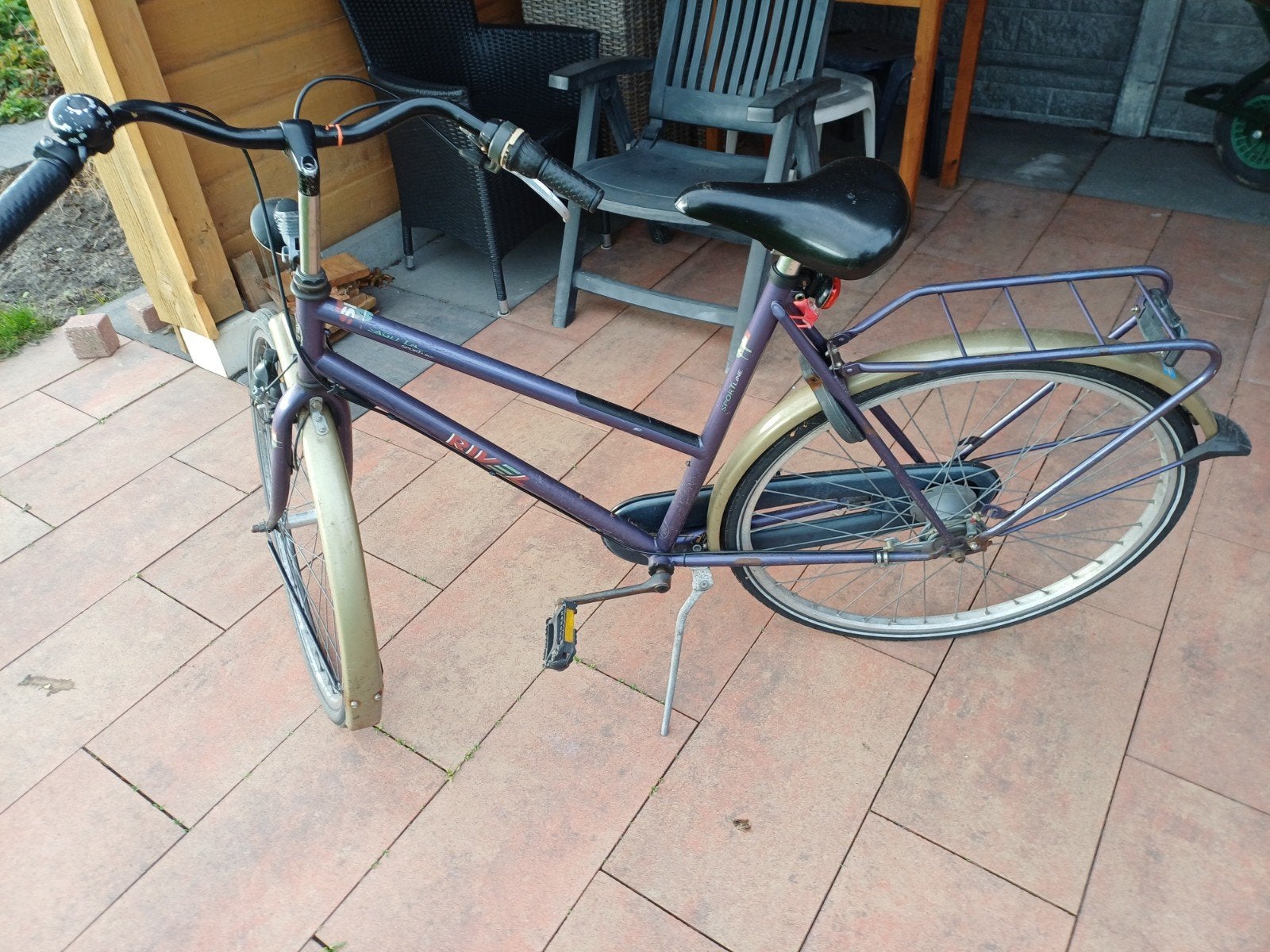 Leuke paarse stationsfiets te koop, Fietsen en Brommers, Overige merken, Gebruikt, Velgrem, Versnellingen