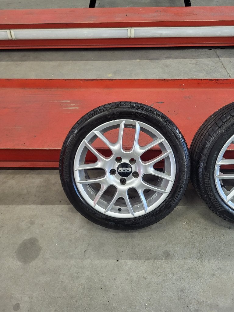 originele bbs velgen met 225-45-17 bridgestone banden, Ophalen, Gebruikt, Banden en Velgen, 17 inch