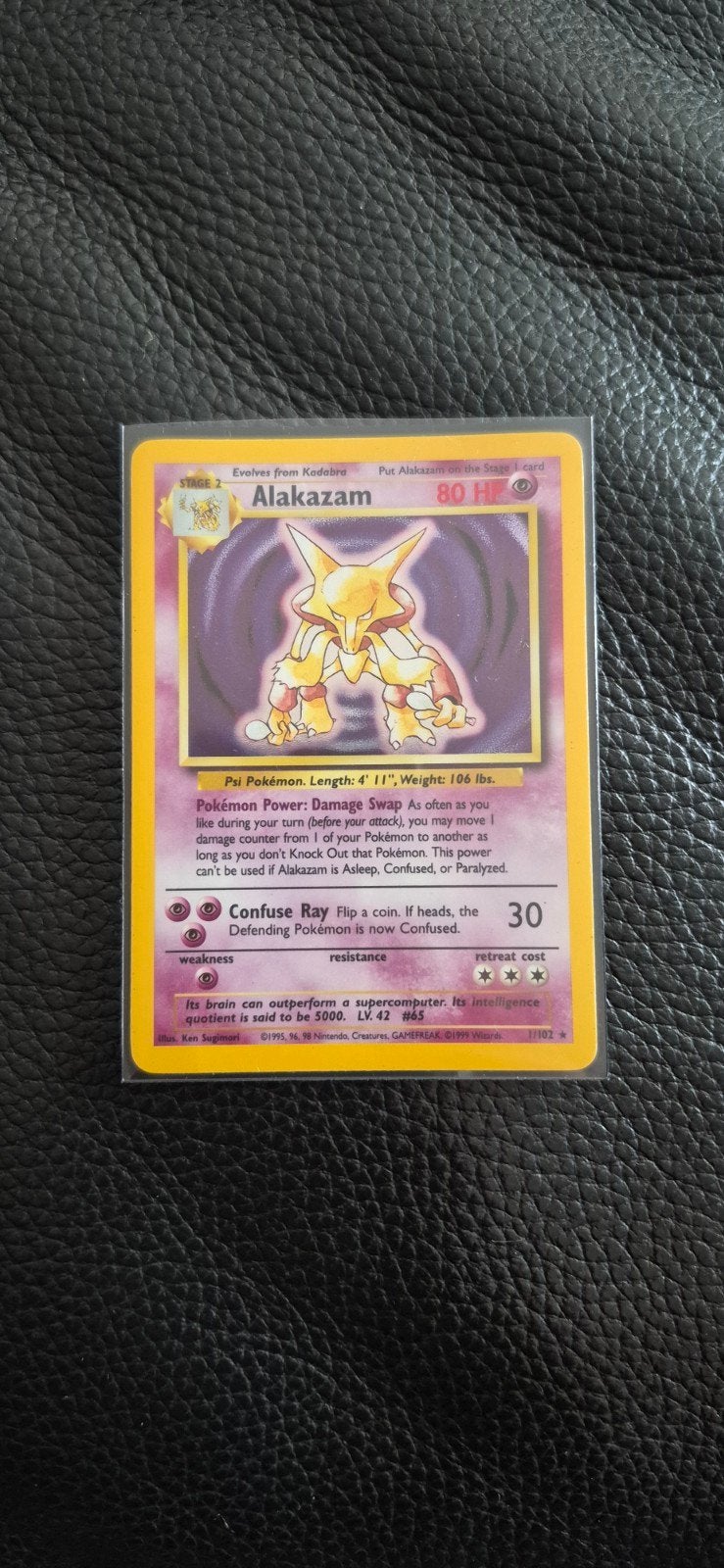 Alakazam Pokémon kaart - Base Set 1/102, Ophalen of Verzenden, Losse kaart