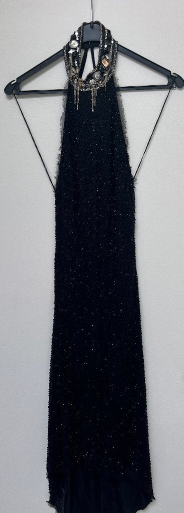 avondjurk zwart pailletten sexy, Maat 38/40 (M), Verzenden, Zwart, Cocktailjurk