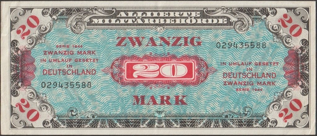 Duitsland 20 mark 1944 VF+ p.195a (# 375), Verzenden, Duitsland, Los biljet