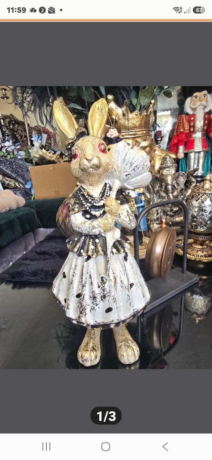Prachtig decoratief konijn beeldje, Ophalen of Verzenden, Zo goed als nieuw, Dier