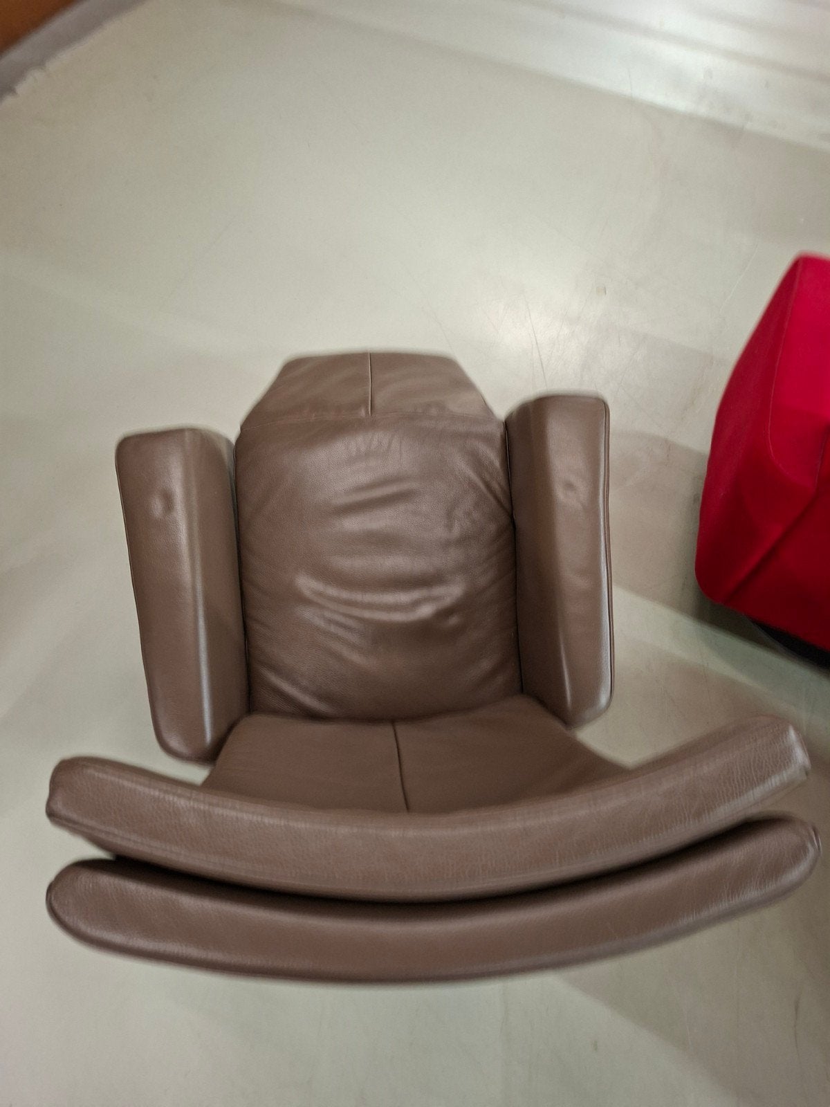 Comfortabele leren relaxfauteuil - grijs, Gebruikt, Ophalen of Verzenden, Onbekend, Onbekend