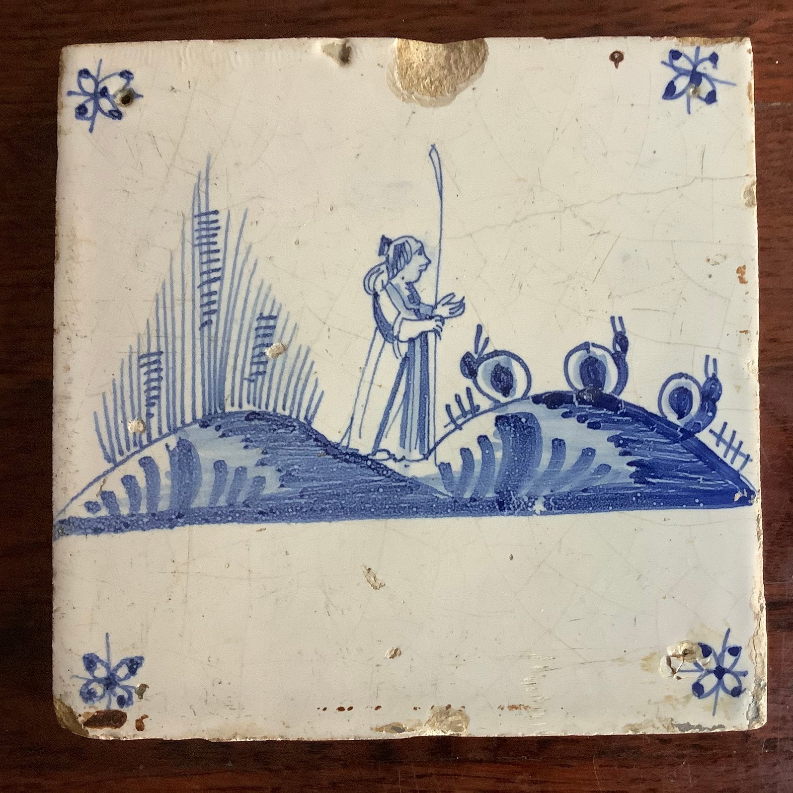 Antieke tegel, Antiek en Kunst, Antiek | Wandborden en Tegels, Verzenden