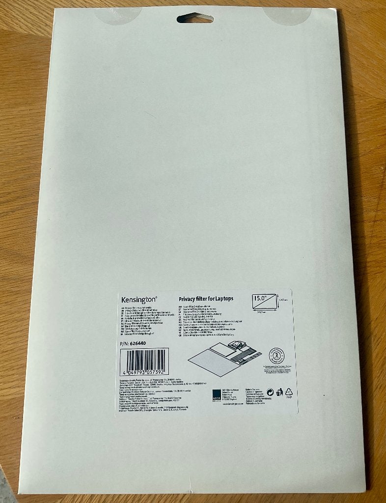 Kensington privacy filter voor 15 inch Apple MacBook Pro, Ophalen, Nieuw