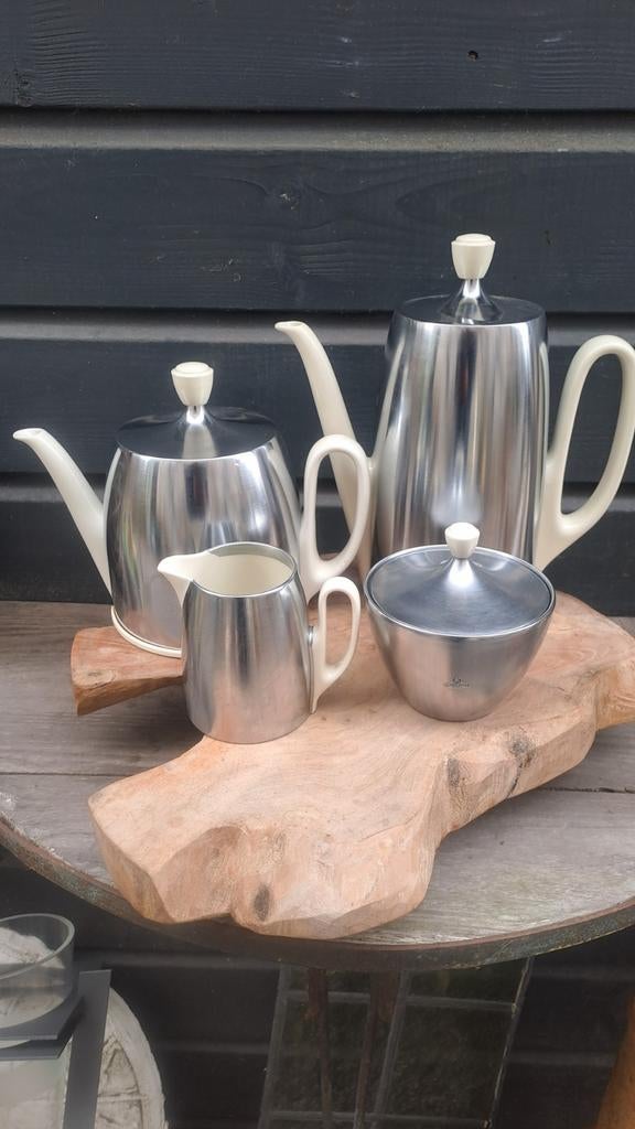 Vintage Demeyere/Fürstenberg Koffie/Theeset (4-delig), Antiek en Kunst, Ophalen of Verzenden