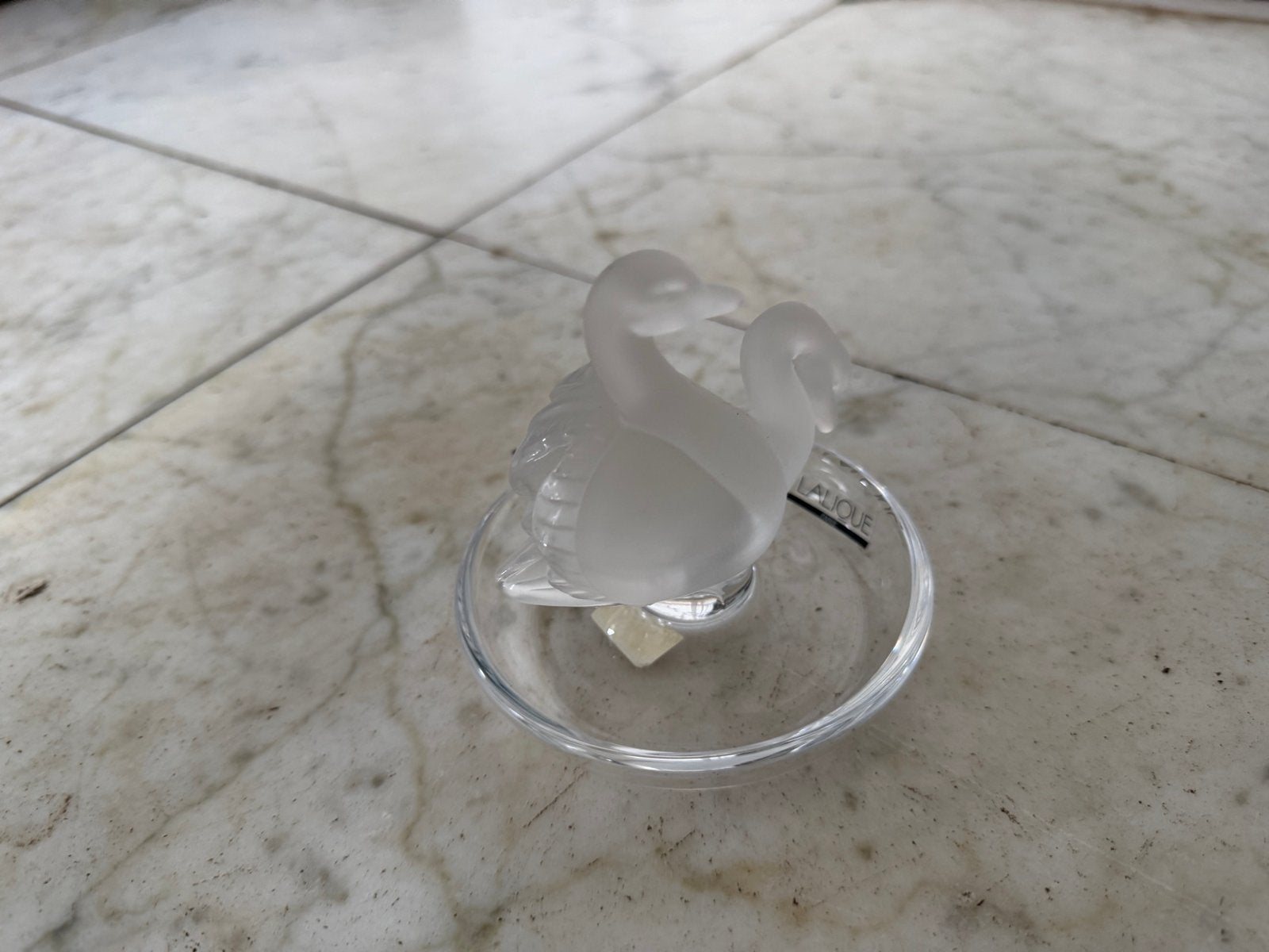 Lalique "Deux Cygnes" (Twee Zwanen) Kristallen Beeldje, Ophalen of Verzenden