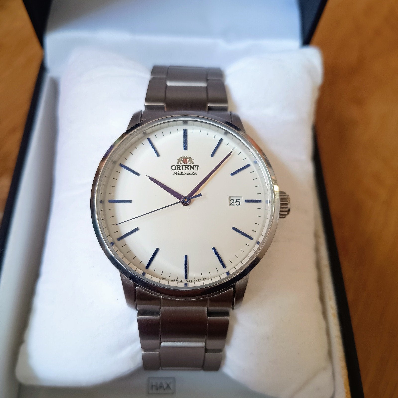 Orient Bambino Meastro Automaat Horloge RA-AC0E02s10b 40mm, Ophalen of Verzenden, Zo goed als nieuw, Staal, Overige merken