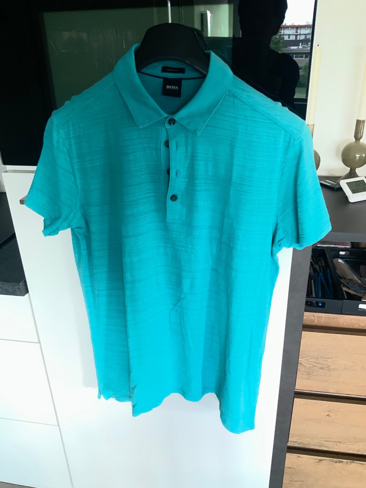 Echte HUGO BOSS polo mt L klein prijsje, Ophalen of Verzenden, Gedragen, Maat 48/50 (M), Blauw