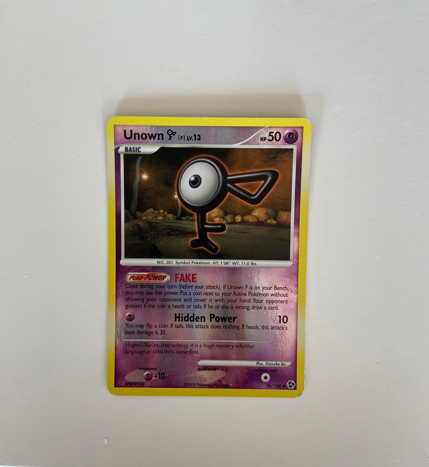 Pokemon Card Unown [F] Great Encounters 56/106 Reverse Holo, Ophalen of Verzenden, Zo goed als nieuw
