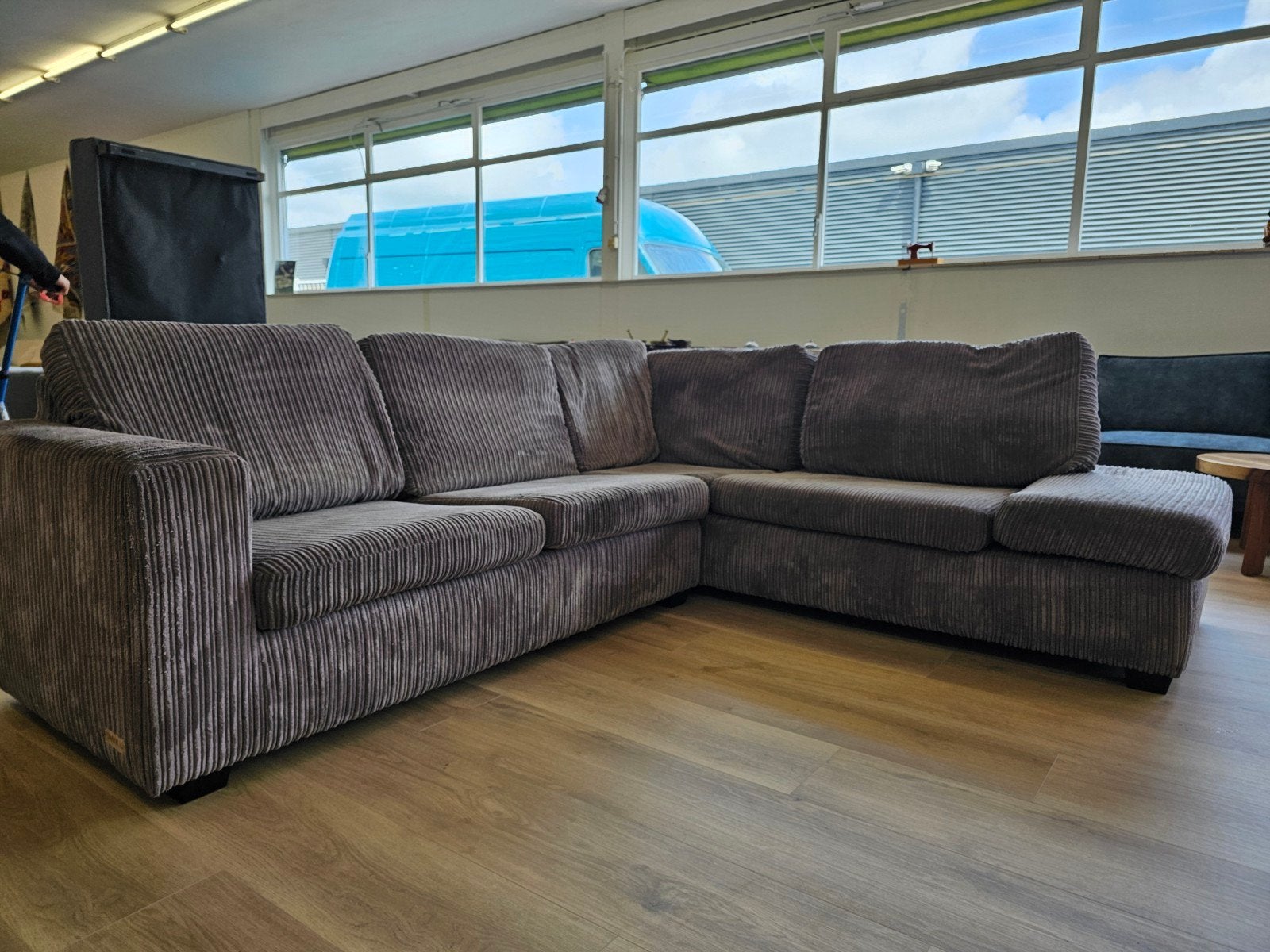 Ribstof hoekbank - Umix, 125 cm of meer, 125 cm of meer, Zo goed als nieuw, Info@homefriesland.nl