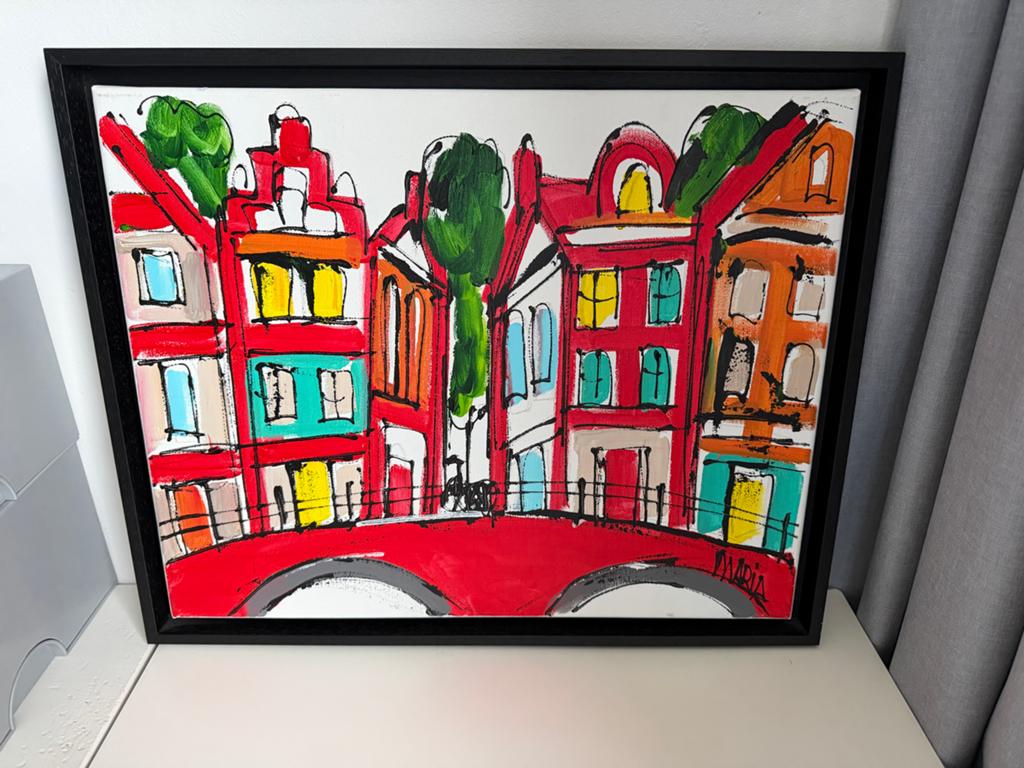 Schilderij 'Sky Is The Limit' van C.M. Leushuis, Antiek en Kunst, Ophalen