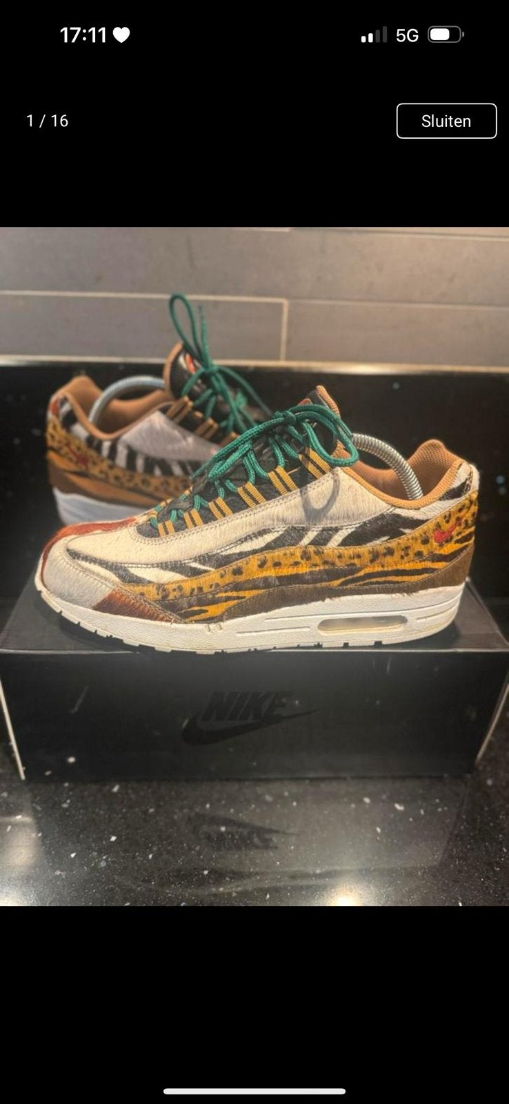 Nike Air Max 1/95 Atmos 1.0 (2006) Maat 44.5 - Exclusief!, Ophalen of Verzenden, Gedragen, Overige kleuren, Sneakers of Gympen