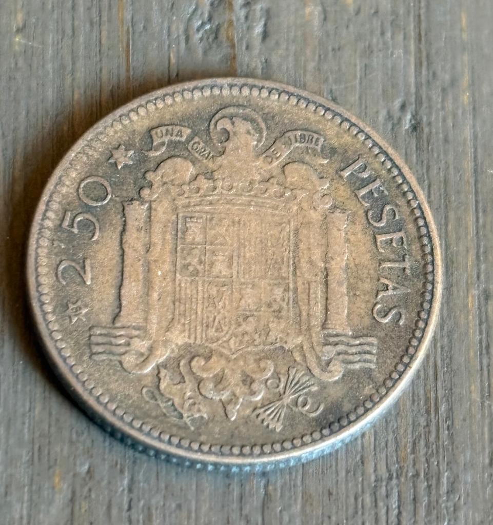 2 1/2 Peseta 1953 Spanje, Ophalen of Verzenden, Overige landen, Losse munt