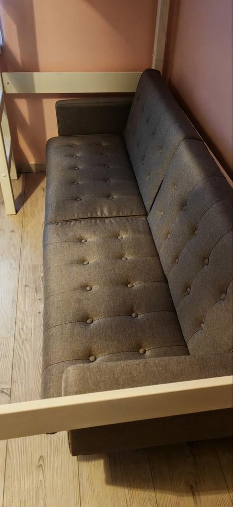 Uitklapbare slaapbank - Grijs - 195x75cm, Ophalen, Gebruikt, 190 cm of minder, Grijs