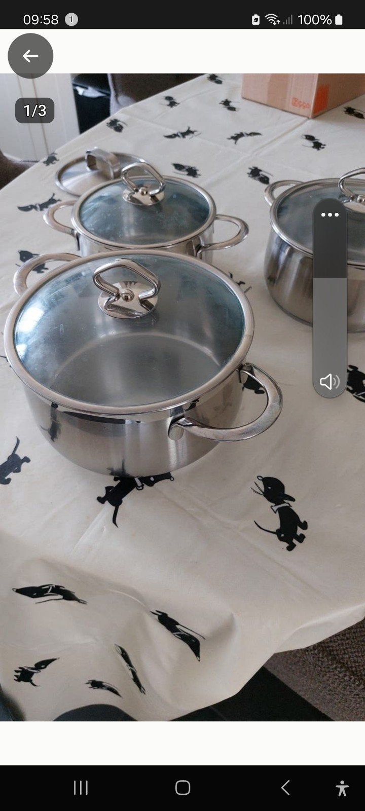 Pannenset RVS met glazen deksels - Geschikt voor inductie, Huis en Inrichting, Keuken | Potten en Pannen, Ophalen, Gebruikt, Met deksel