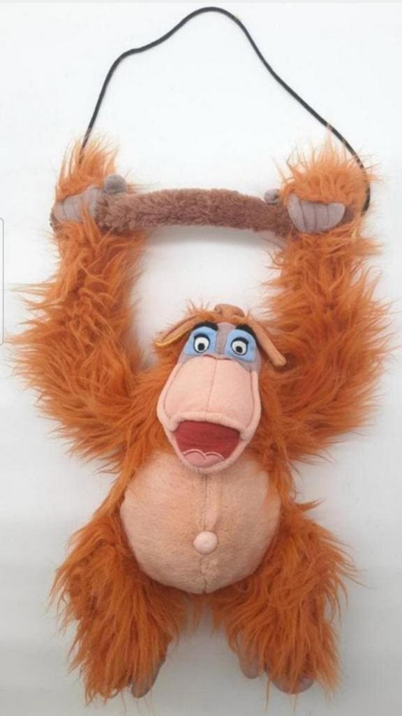 Jungle Book King Louie knuffel aan een tak hangend ca. 34cm, Ophalen of Verzenden, Leeuwenkoning of Jungle Boek, Zo goed als nieuw