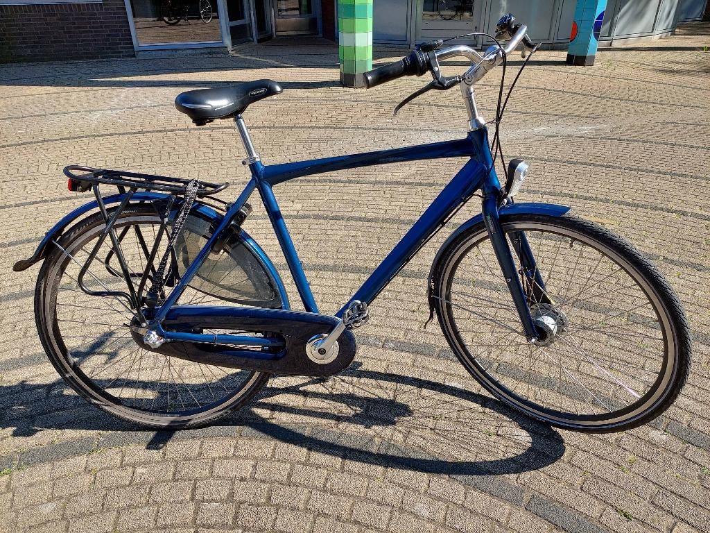 Herenfiets Azor frame 55 cm, Versnellingen, Zo goed als nieuw, Schijfrem, 53 tot 57 cm