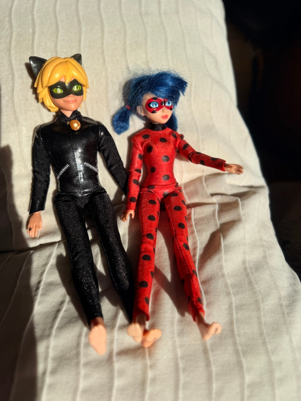 Miraculous Ladybug en Cat Noir poppen set, Ophalen, Zo goed als nieuw, Overige typen