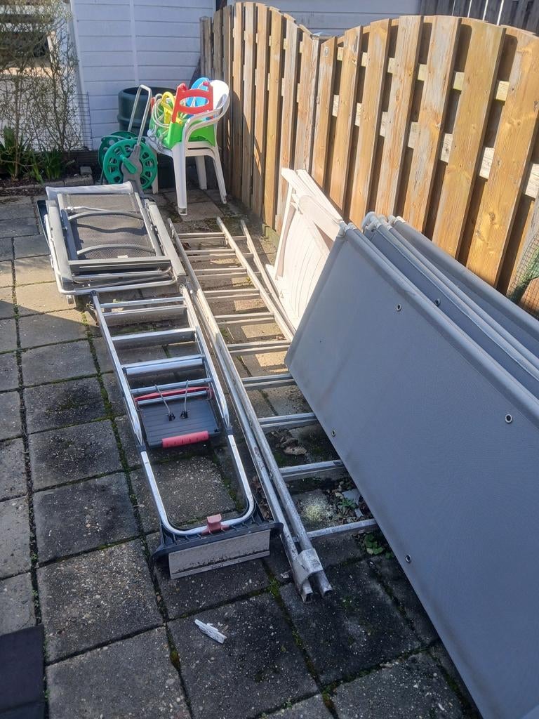Telescoop ladder uitschuifladder 2 x 10 treden, Doe-het-zelf en Verbouw, Ladders en Trappen, Ophalen of Verzenden, 2 tot 4 meter