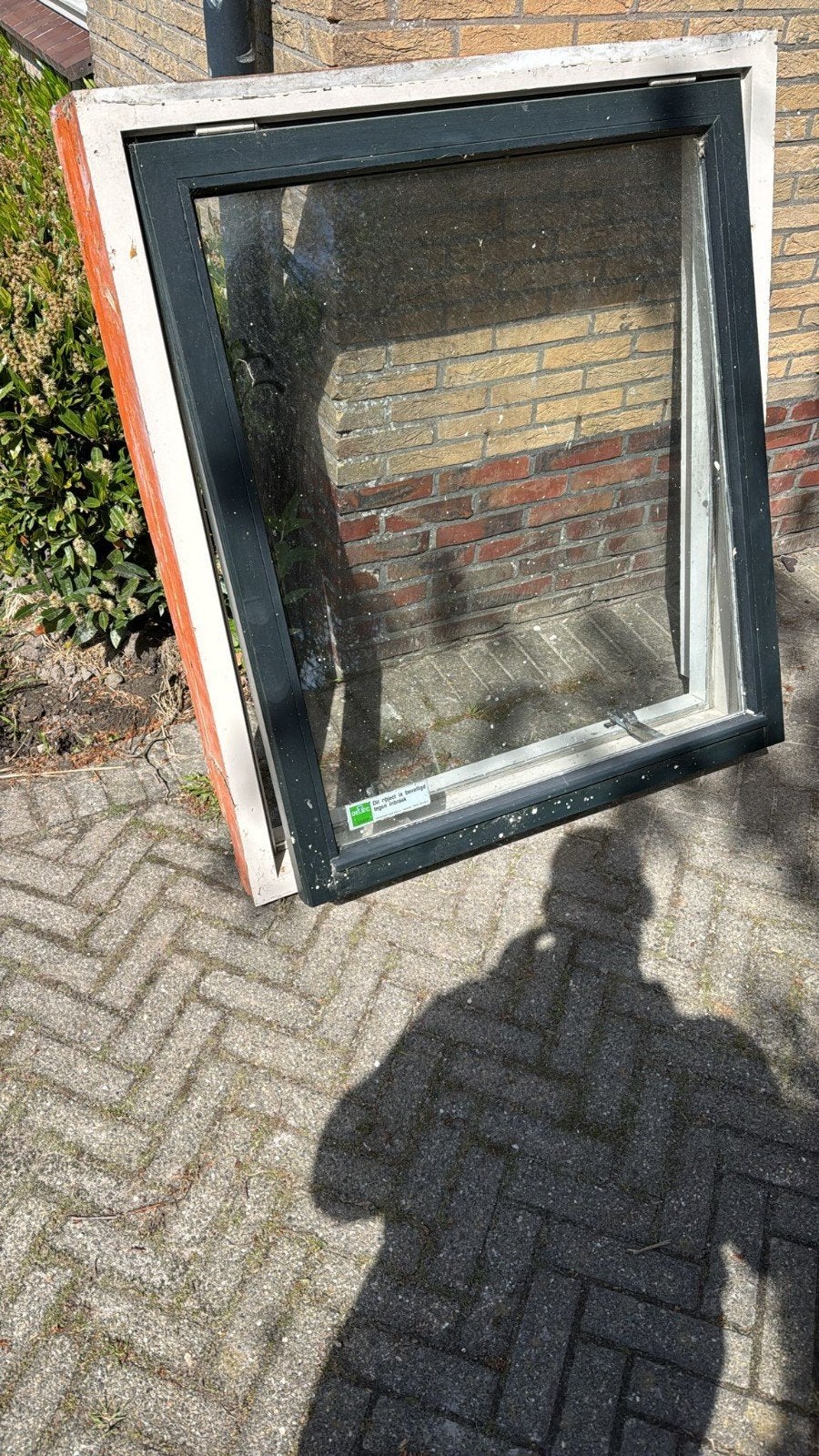 Hard houten kozijn met uitzetraam., Gebruikt, Raamkozijn, 75 tot 150 cm, Hout