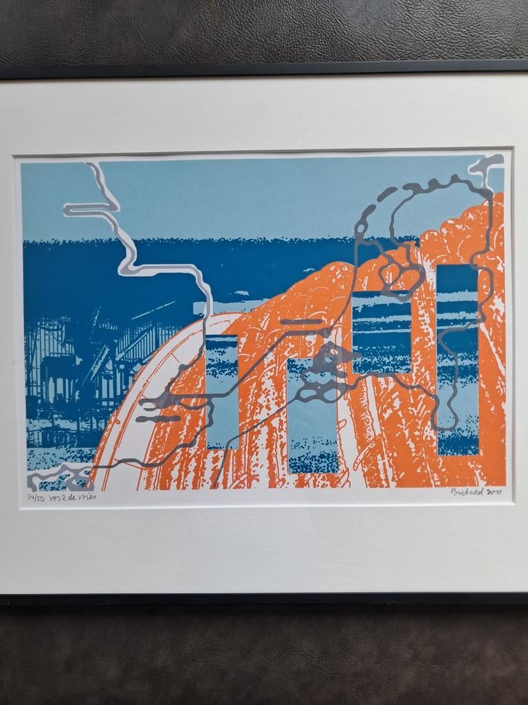 Jos de Vries zeefdruk "Brittannië/Nederland" 2011, Ophalen of Verzenden