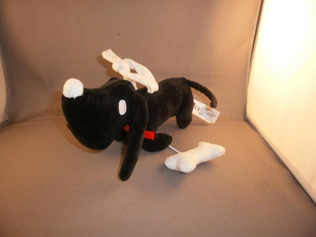 HEMA tackel hond met muziek zwart wit trek botje ophanglus, Hema, Nieuw, Zwart, Middelgroot (20 tot 80 cm)