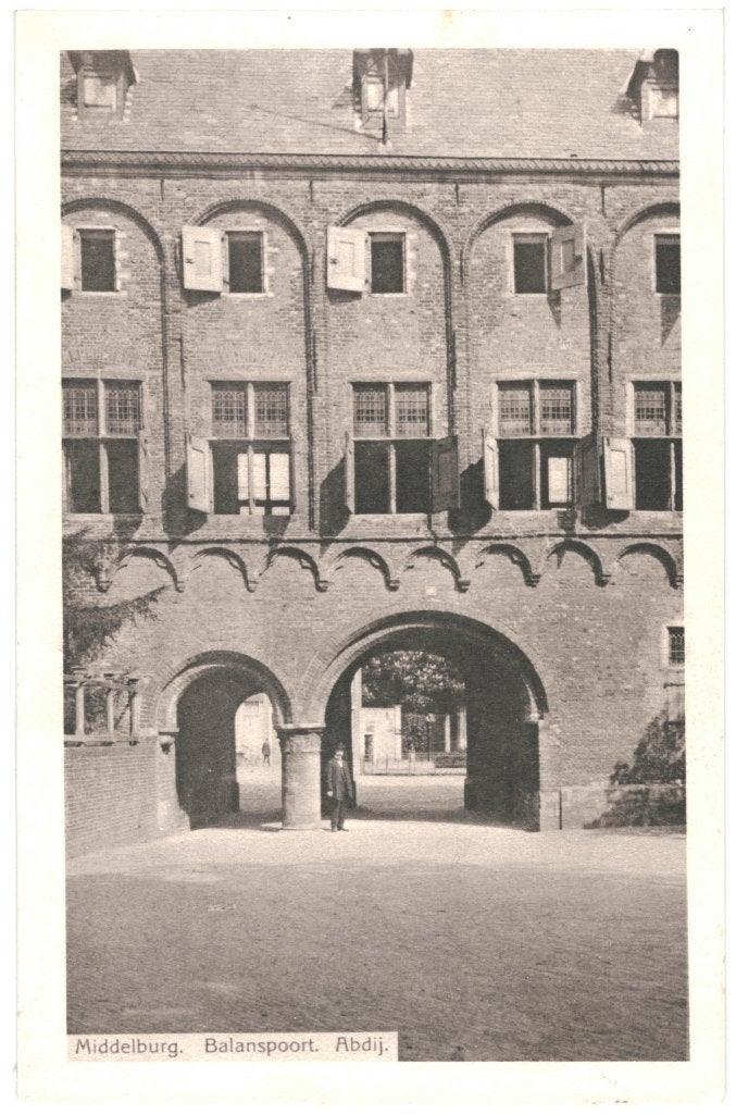 700406 Middelburg Balanspoort Abdij Nette kaart onbeschreven, Ophalen of Verzenden, Voor 1920, Ongelopen, Zeeland