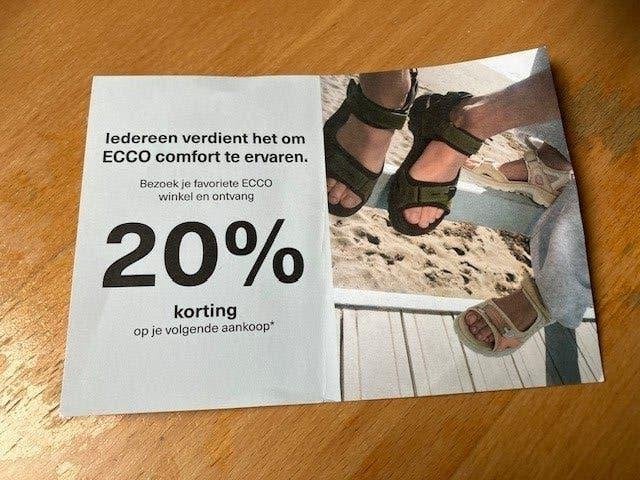 20% kortingsbon Ecco, Tickets en Kaartjes, Kortingen en Cadeaubonnen, Eén persoon, Kortingsbon, Warenhuis- of Winkelbon