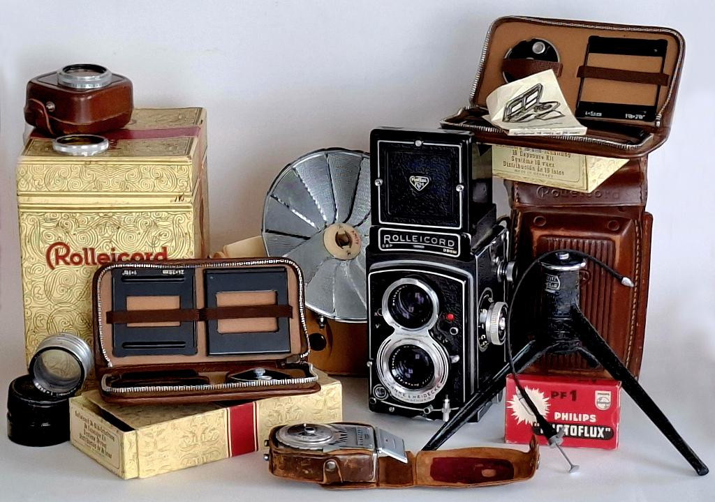 Rolleicord camera met veel accessoires, Verzenden, Gebruikt, Spiegelreflex, Overige Merken