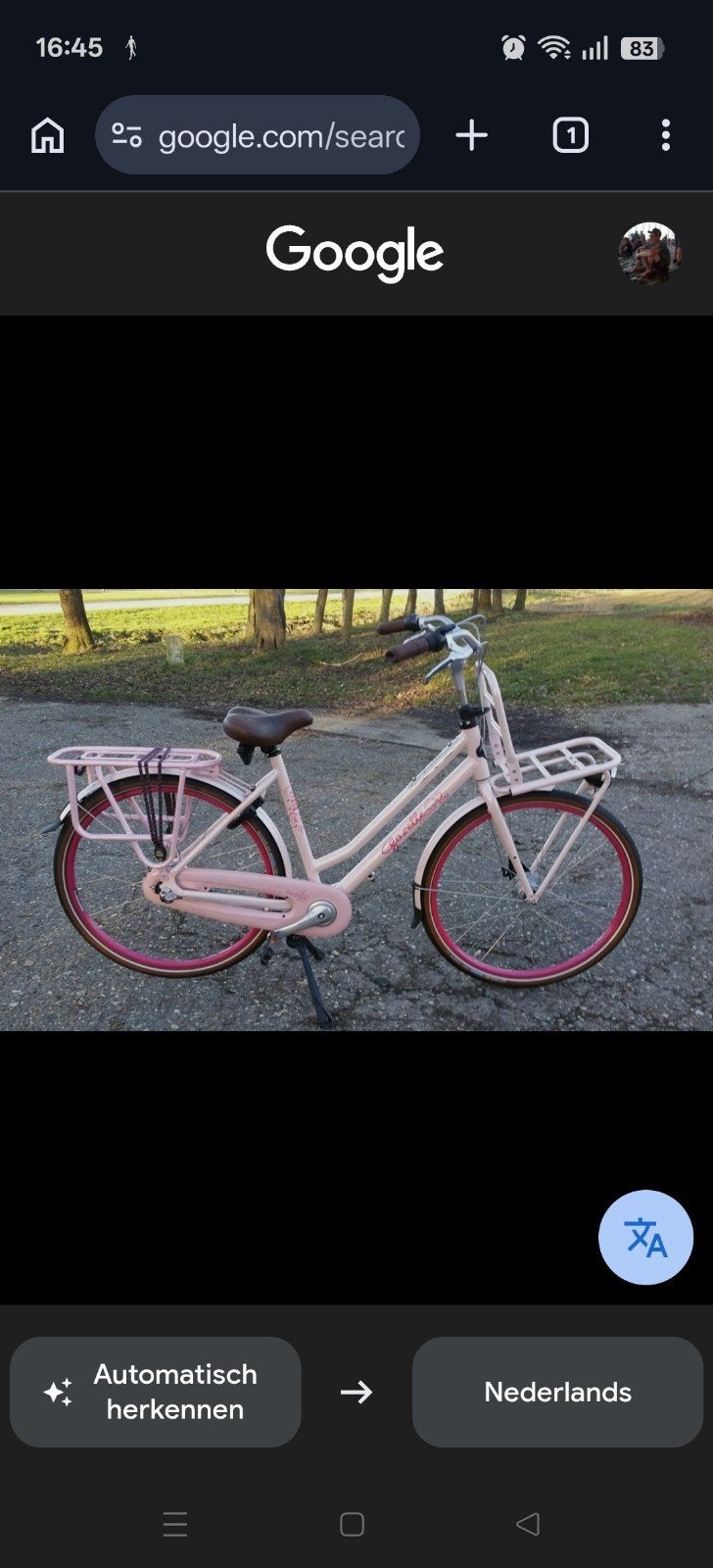 Roze Miss Grace Gazelle Frame 59, Ophalen, Gebruikt, Velgrem, Versnellingen
